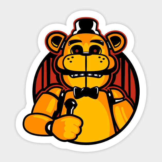 Golden Freddy (Over Color) Sticker by demonigote